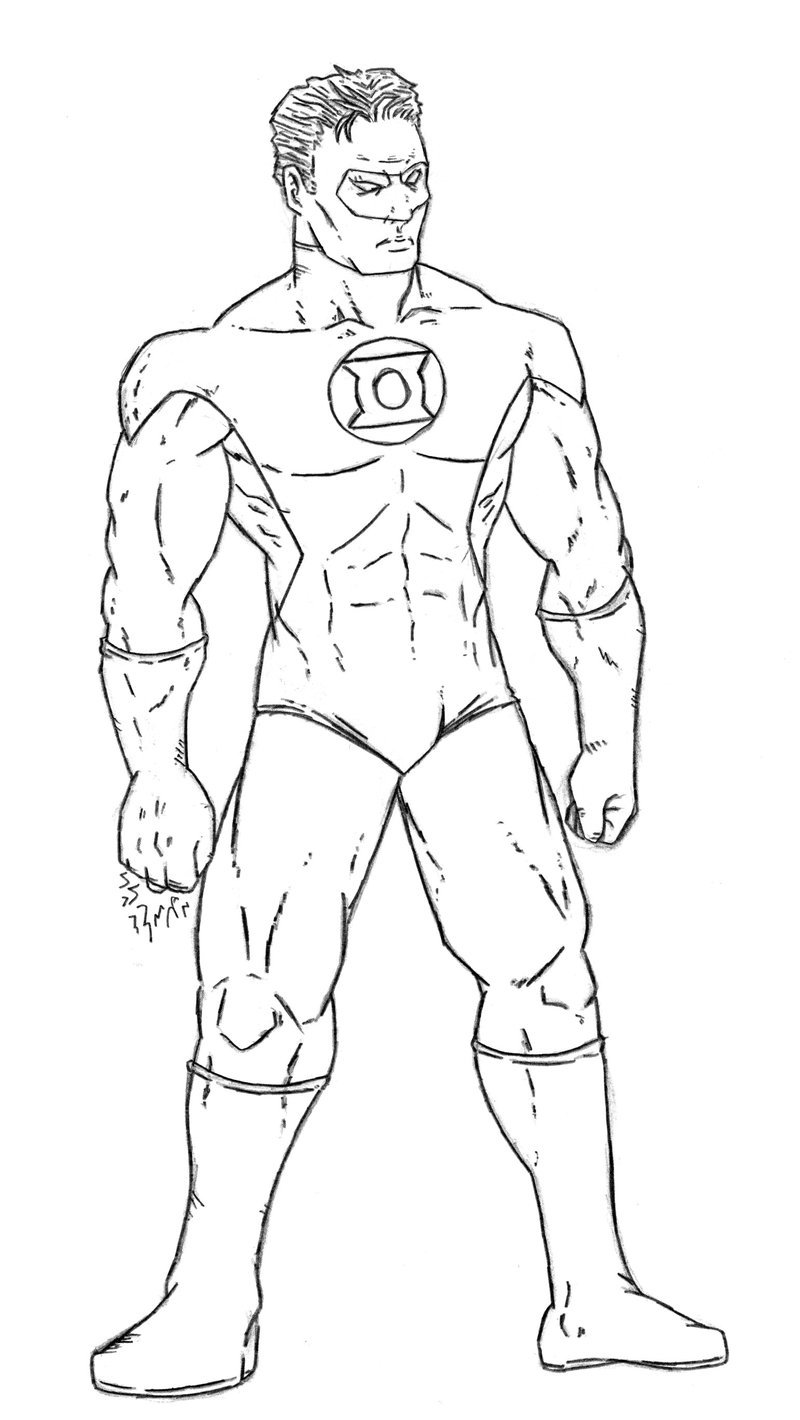 800x1420 Green Lantern Standing Pencils By Benji138