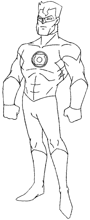 300x735 How To Draw Green Lantern From Dc Comics With Step By Step Drawing