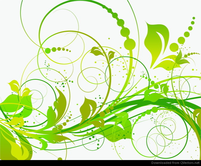676x559 Abstract Green Floral Vector Illustration