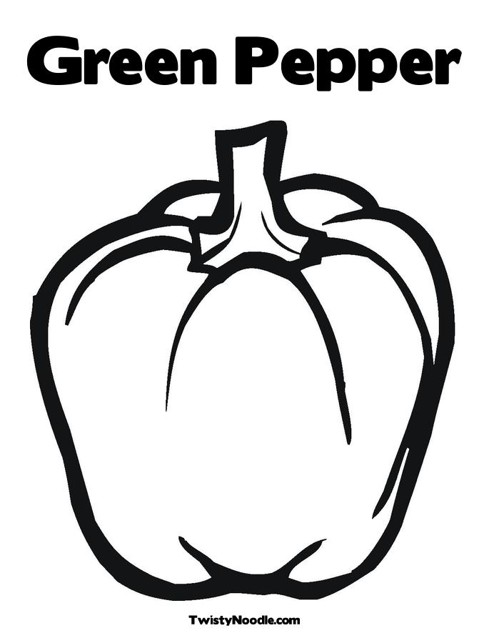 685x886 Green Pepper Coloring Page