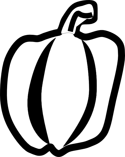 474x595 Green Pepper Outline Clip Art