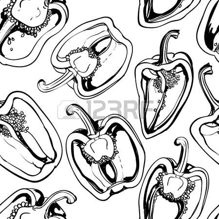 450x450 Artistic Hand Drawn Sketches Of Bell Peppers And Paprika Royalty