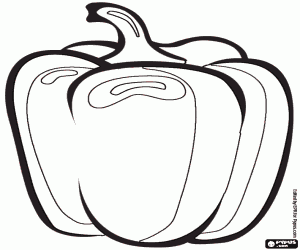 300x250 Bell Pepper Coloring Page