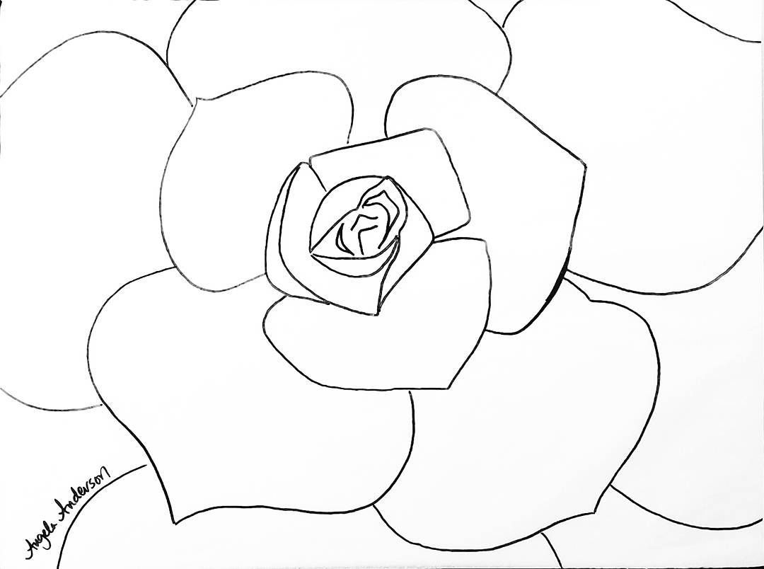 1080x804 Succulent Greenery Traceable Coloring Sheet