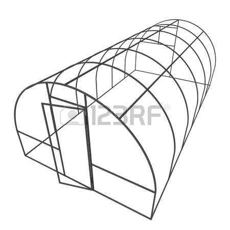 450x450 Greenhouse Construction Frame. Hothouse Building Object. Warm