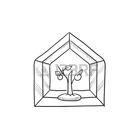 450x450 Greenhouse Vector Sketch Icon Isolated On Background. Hand Drawn