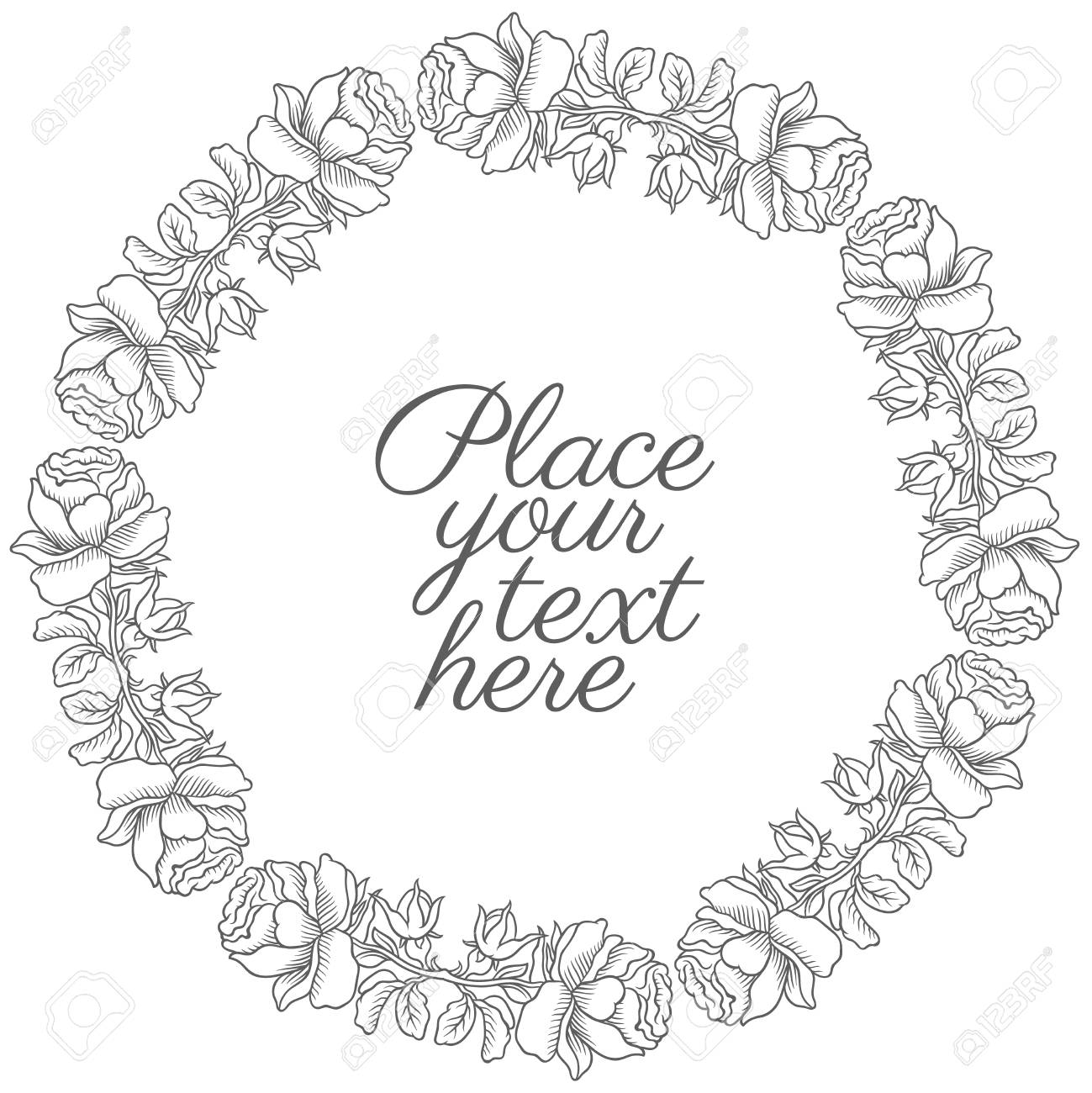 1299x1300 Round Frame Of Retro Roses