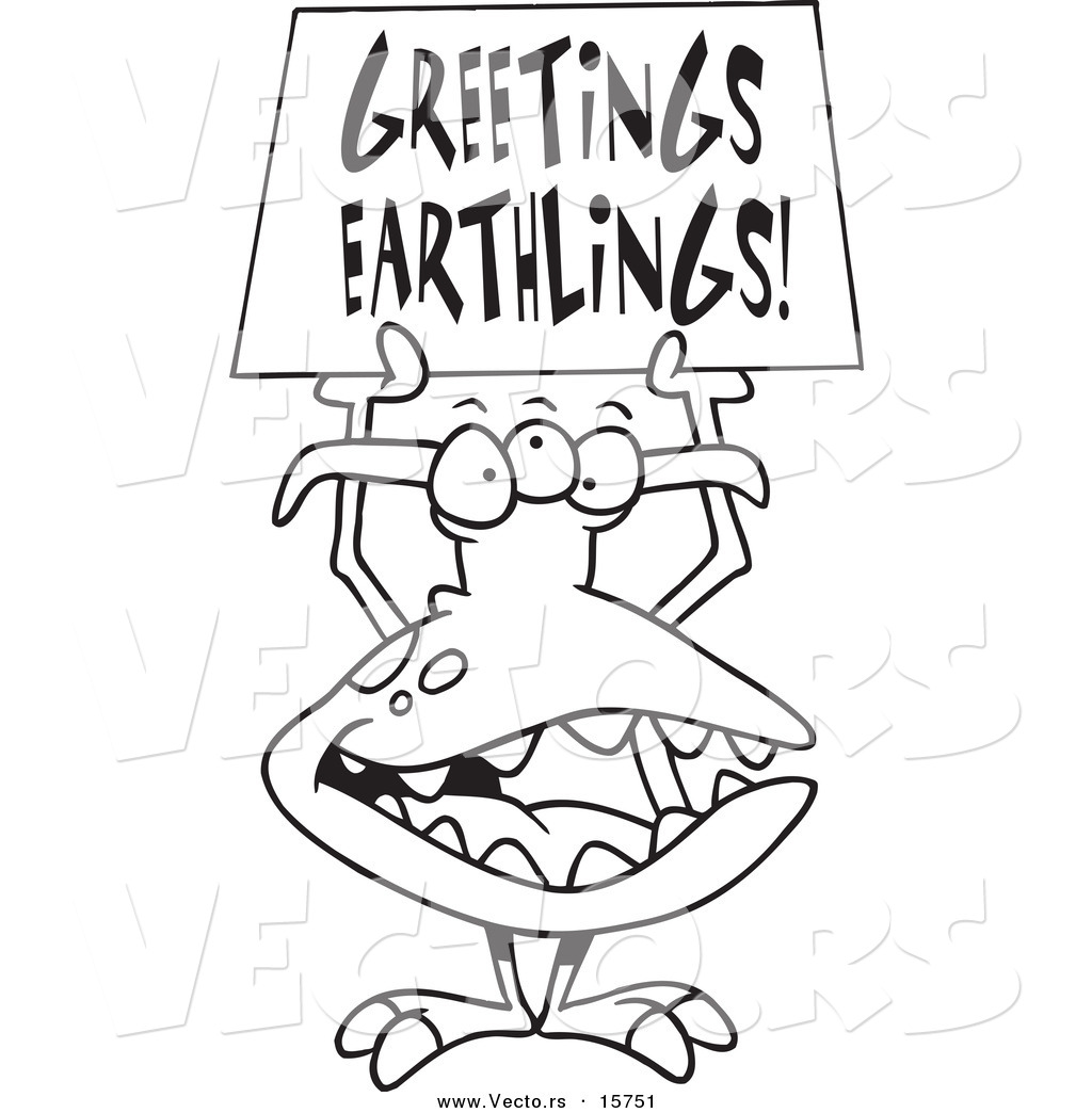 1024x1044 Vector Of A Cartoon Greeting Alien