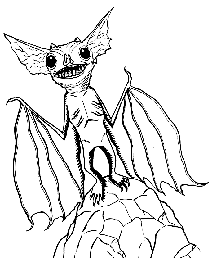700x831 Batgremlin Creature By Hazeleyedwolf