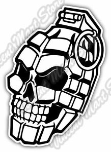218x300 Hand Grenade Skull Army Soldier Watch Gift Car Bumper Vinyl