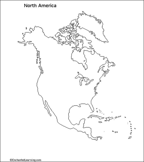 590x664 North America Map Drawing Using Grid