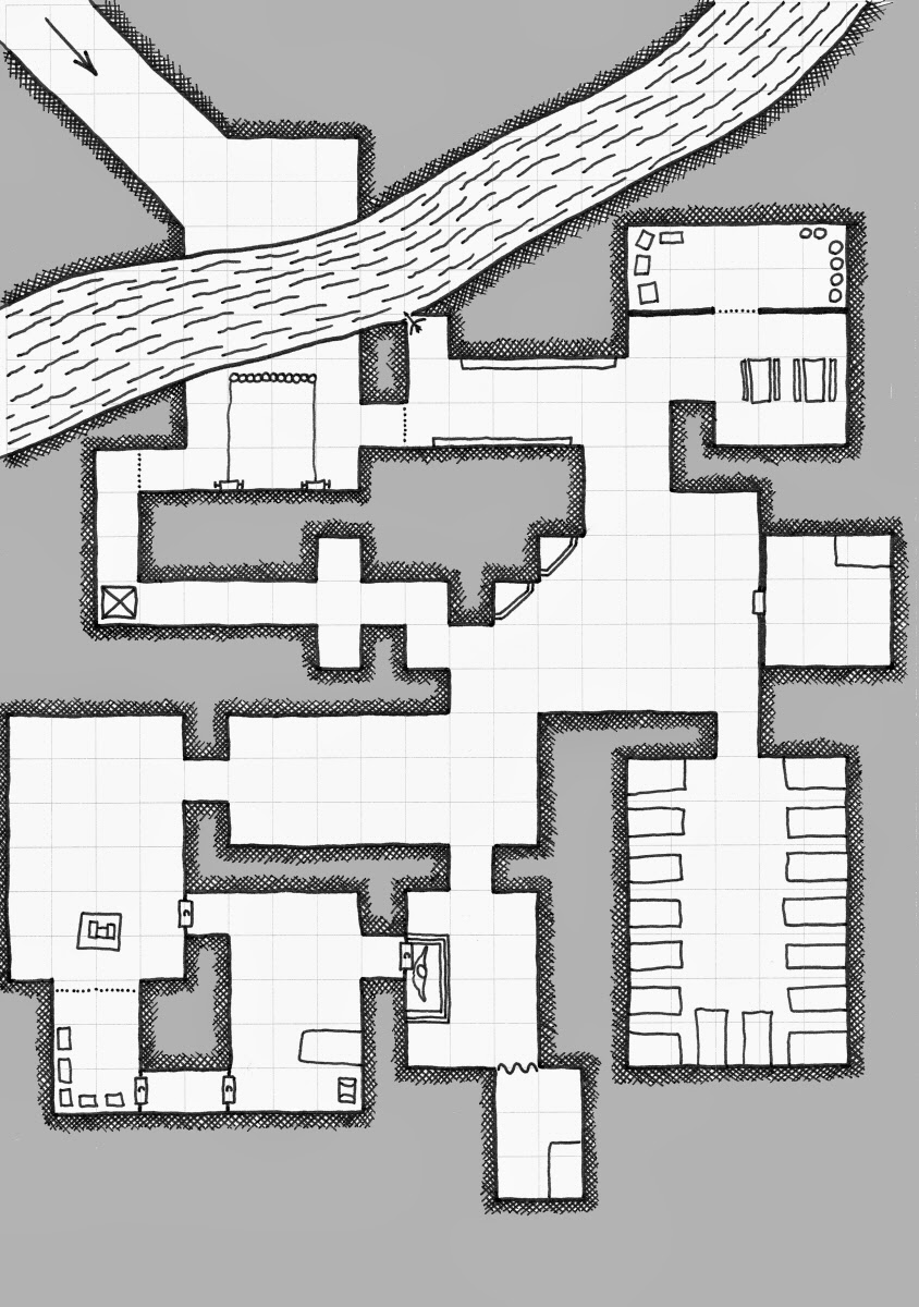 844x1200 Oubliette Magazine A5 Dungeon Map On 7mm Grid Paper