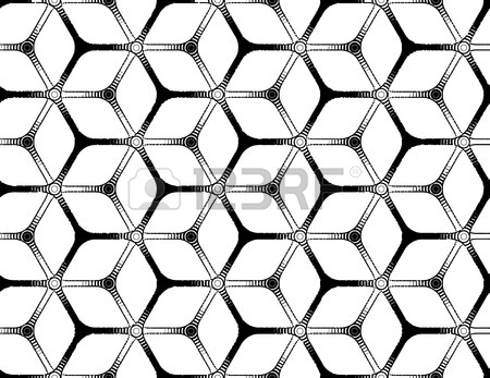 450x347 Rough Drawing Styled Futuristic Hexagonal Seamless Grid Royalty
