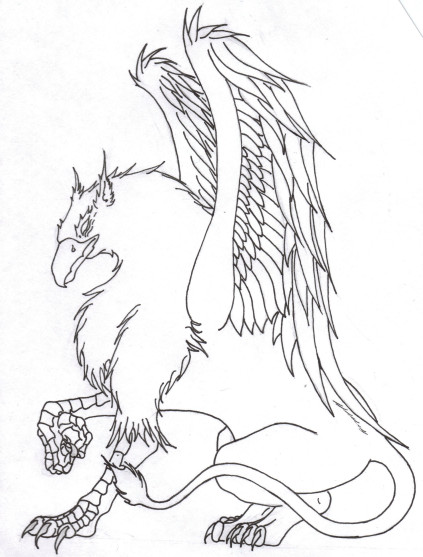 423x557 Griffon Outline Chimera, Myth, Gryphon