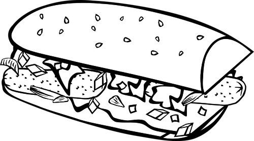 500x278 Submarine Sandwich Vector Drawing Public Domain Vectors