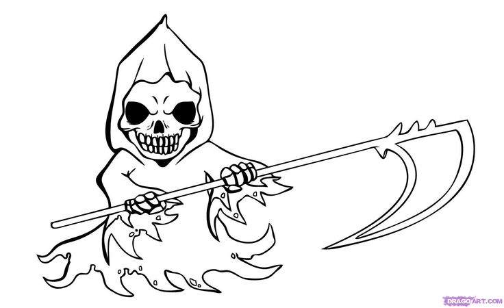 Grim Reaper Line Drawing at GetDrawings | Free download