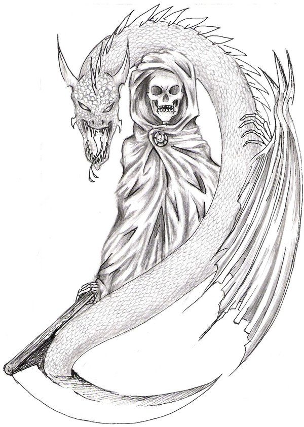 600x843 Collection Of Grim Reaper Tattoo Stencil