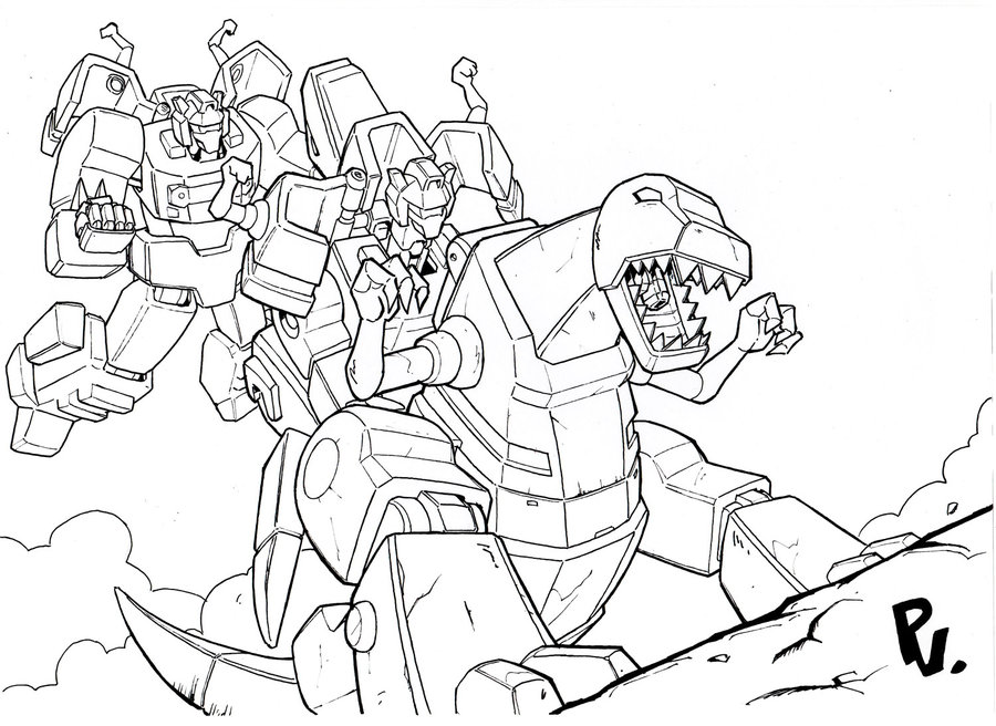 Grimlock And Optimus Prime Coloring Page Sketch Coloring Page