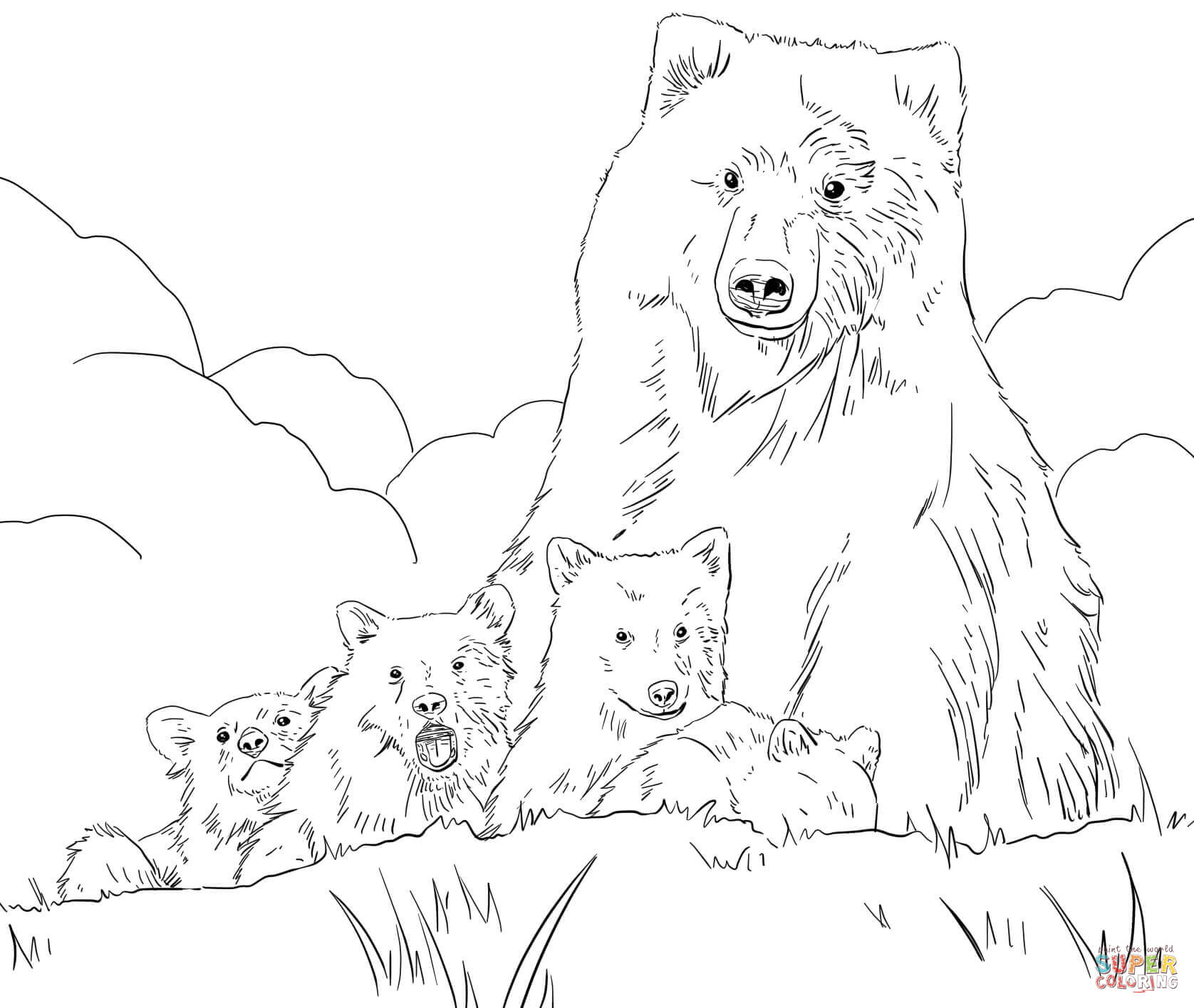 1676x1416 Grizzly Bear Coloring Pages