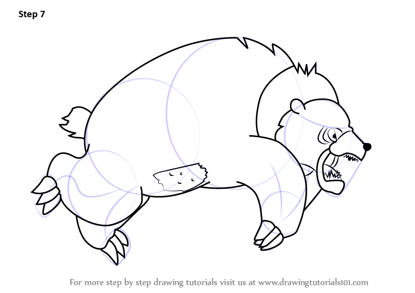 843x596 Learn How To Draw Grizzly Bear From Happy Tree Friends (Happy Tree