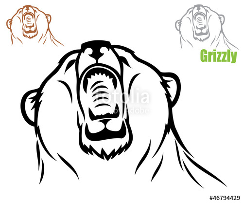 500x417 Vector Illustration Of Grizzly Bear Head Stock Image And Royalty