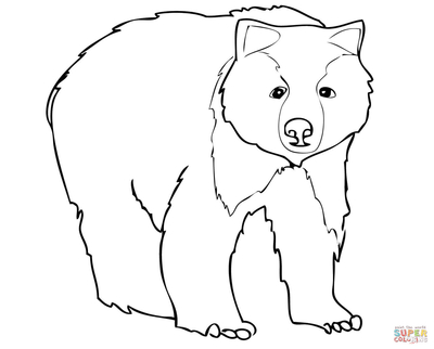 400x322 Grizzly Bear Coloring Pages With Two Cute Cubs Page