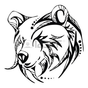 350x350 Grizzly Bear Head Tattoo Vector Bears Head