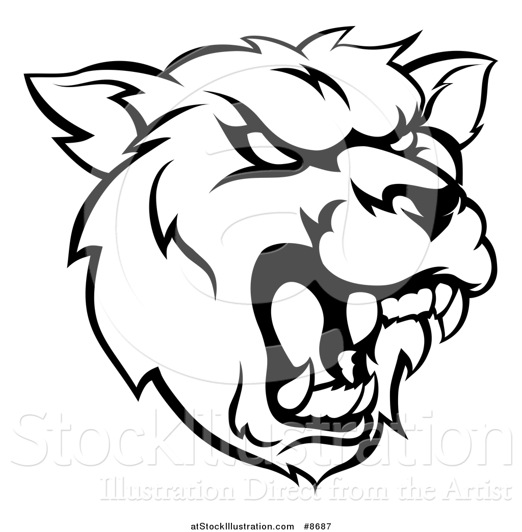 1024x1044 Vector Illustration Of A Black And White Roaring Grizzly Bear