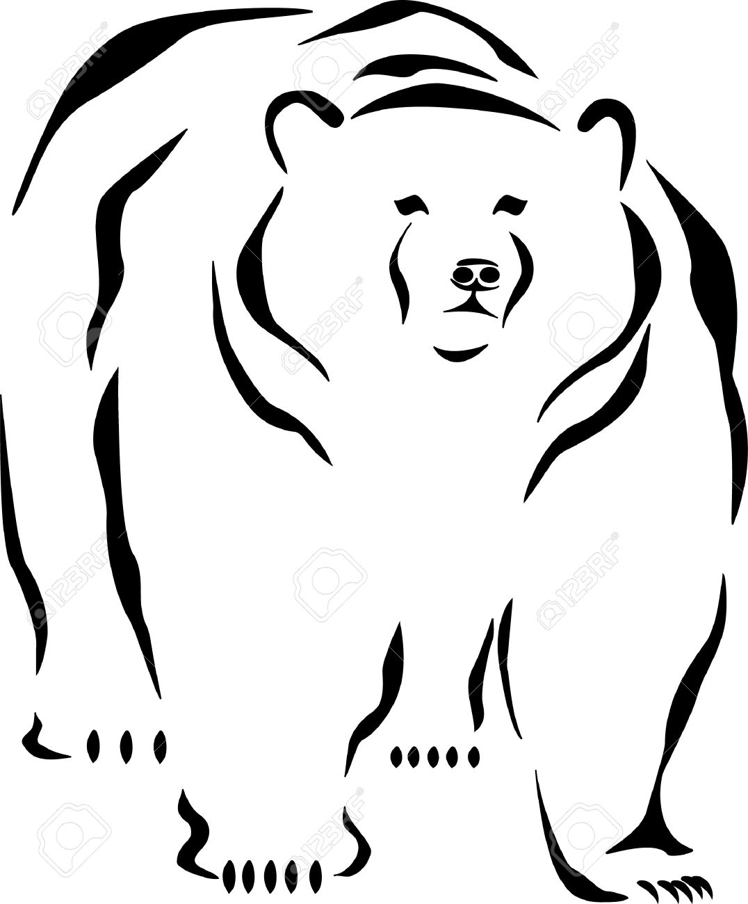 1076x1300 Brown Bear Clipart Line Drawing