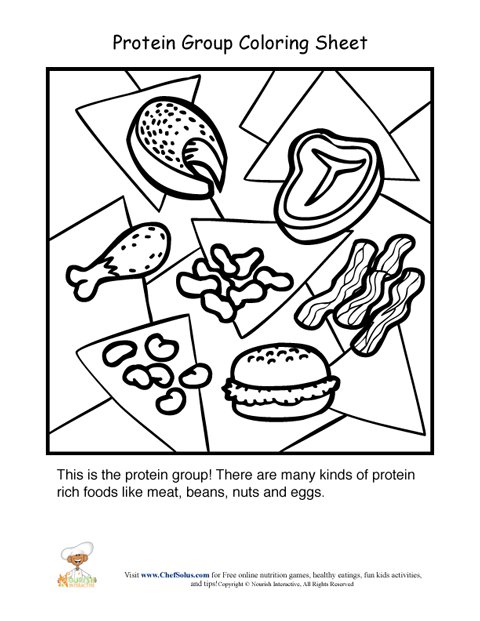 480x621 Protein Food Group Coloring Sheet