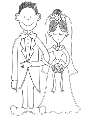 371x480 Bride And Groom Coloring Page Free Printable Coloring Pages