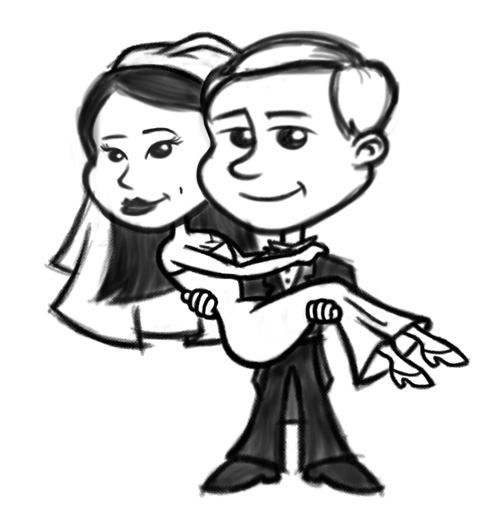 500x522 Cartoon Bride And Groom Characters
