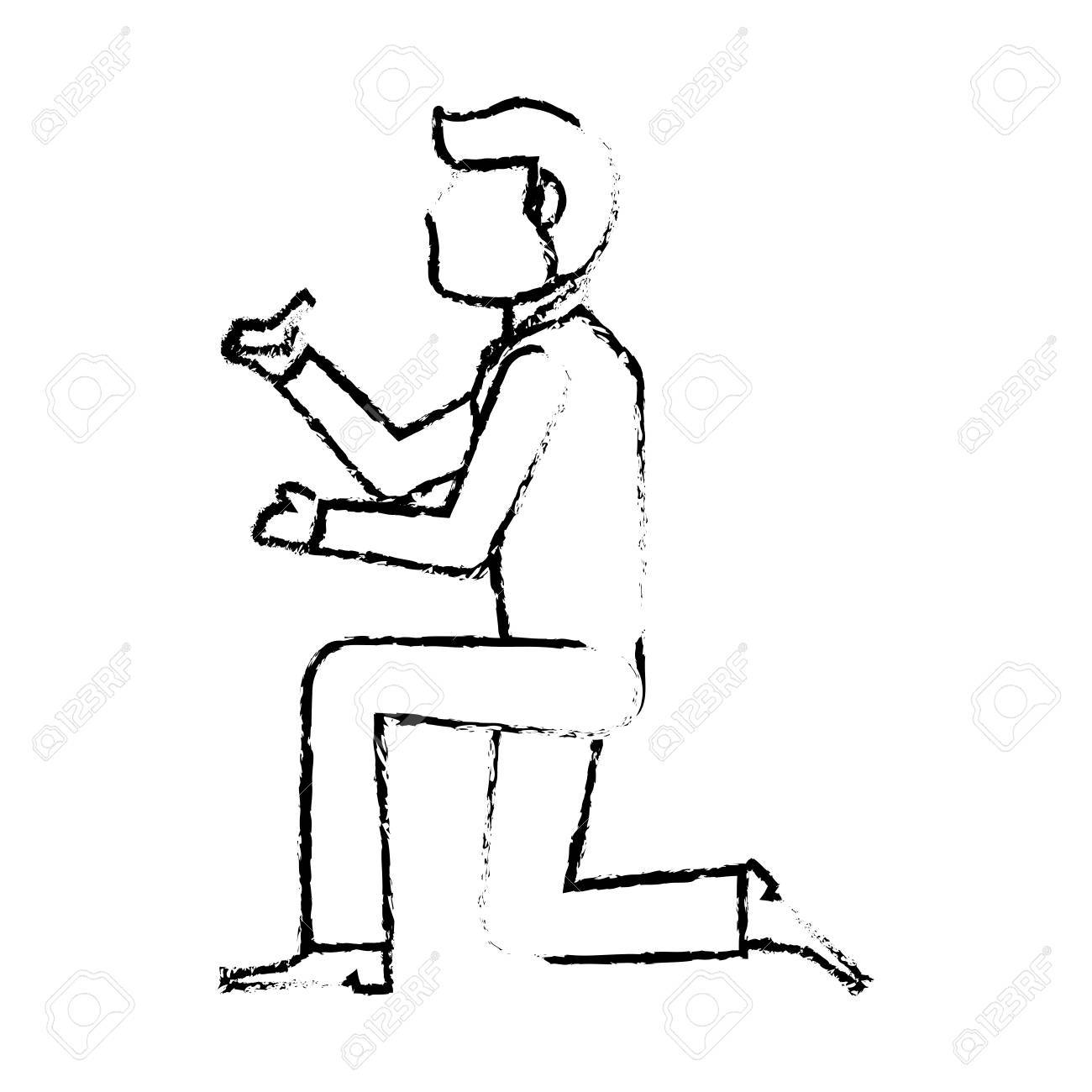 1300x1300 Portrait Groom Ring Wedding Sketch Vector Illustration Eps 10