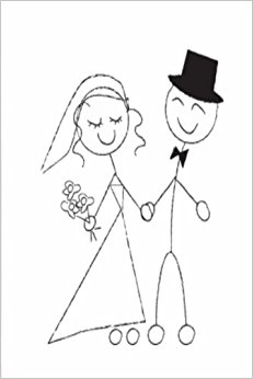 231x346 Wedding Journal Bride Groom Stick Figure Sketch (Notebook, Diary