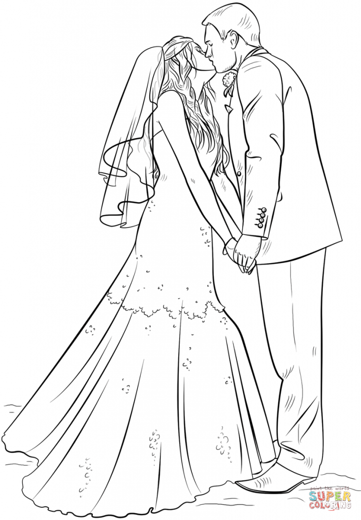 711x1024 Bride And Groom Coloring Page Download And Printable