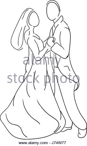 283x470 Bride And Groom Outline Cartoon, Vector Contour Drawing, Coloring