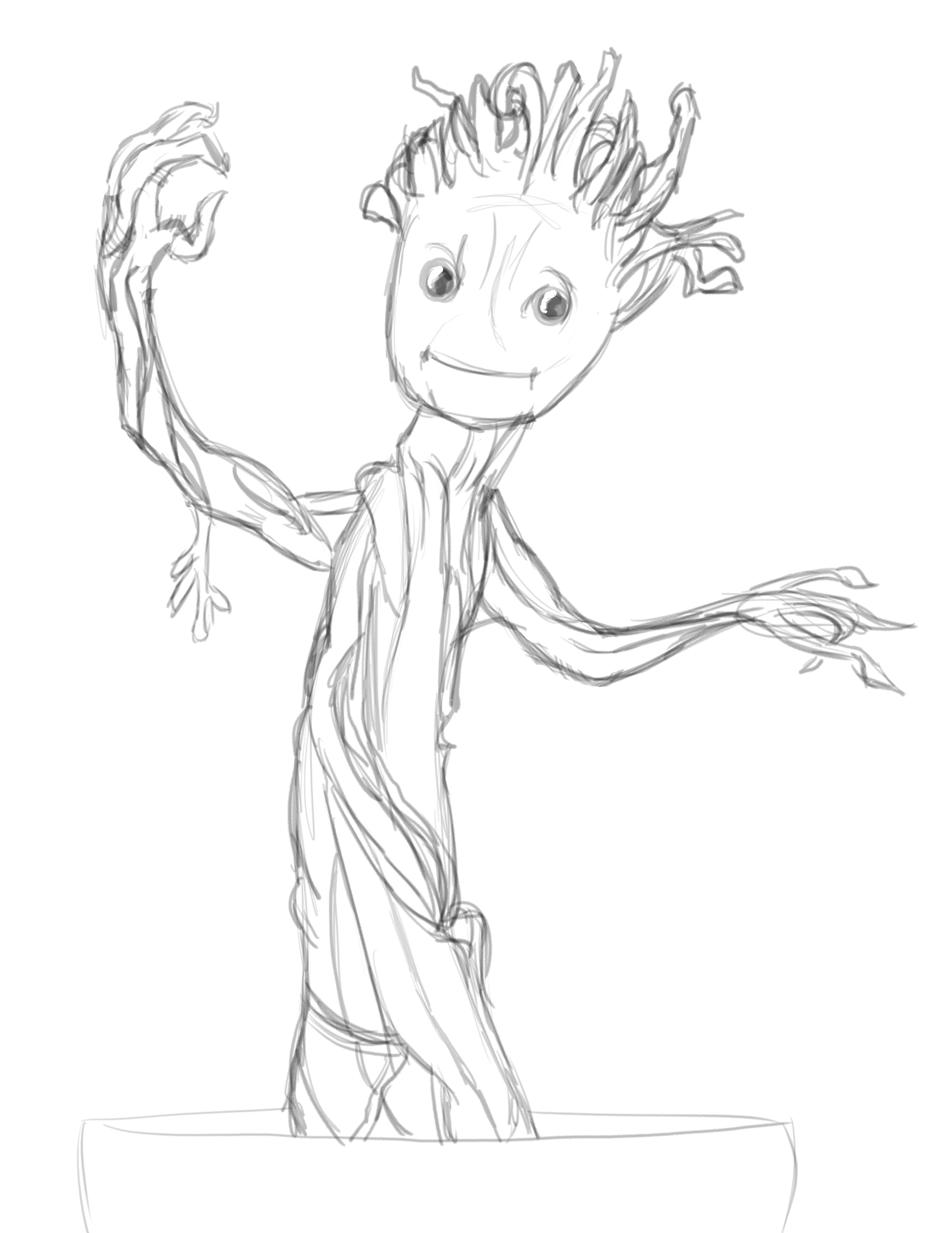 2550x3300 Baby Groot Sketch Guardians Of The Galaxy