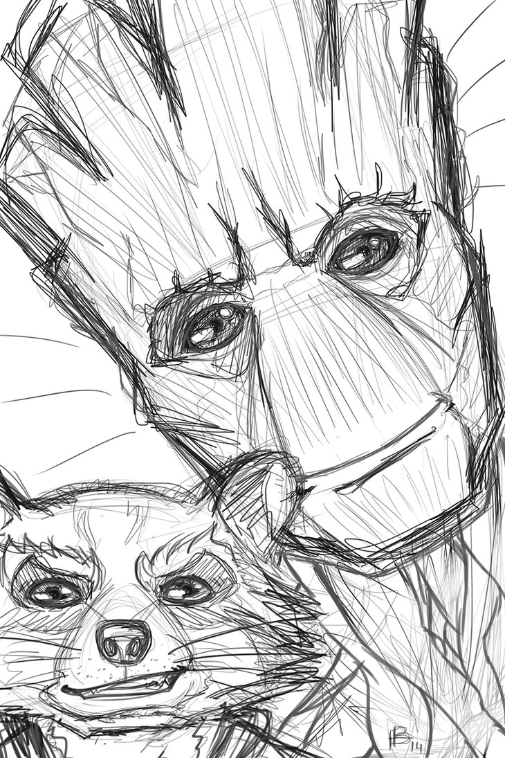 730x1095 Groot And Rocket By Karenscarlet