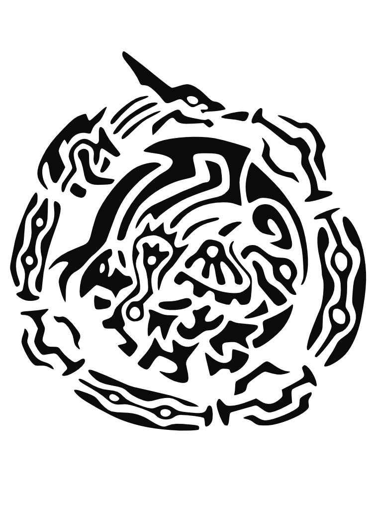 744x1052 Rayquaza Kyogre Groudon Tribal Refinished By Porridgebeast