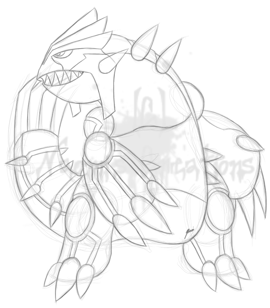 900x1026 Groudon Sketch Weasyl