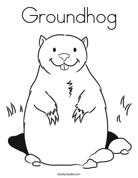 468x605 Groundhog Coloring Page