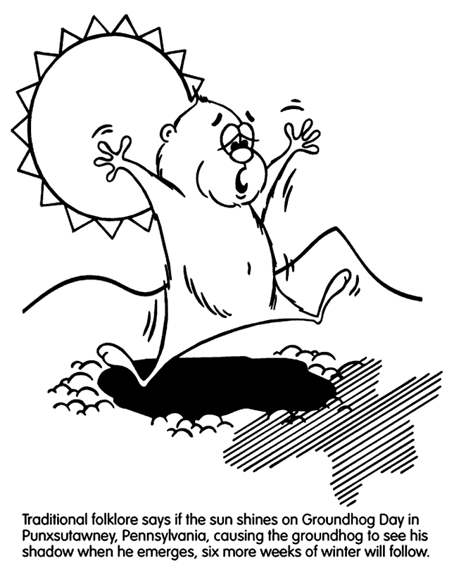 645x810 Groundhog Coloring Page