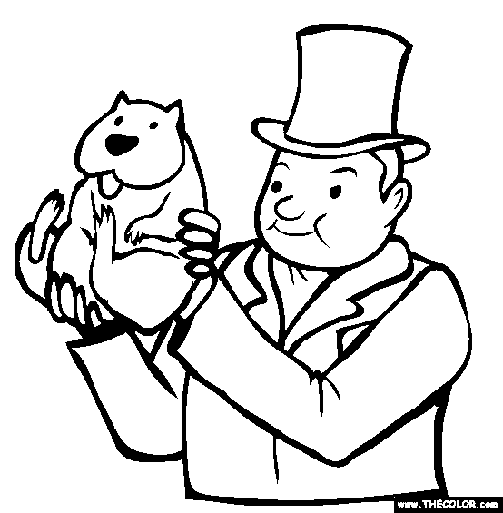 554x565 Holding Groundhog Coloring Page Punxsutawney Phil