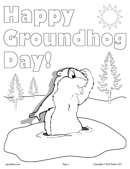 541x700 Free Printable Groundhog Day Coloring Page!