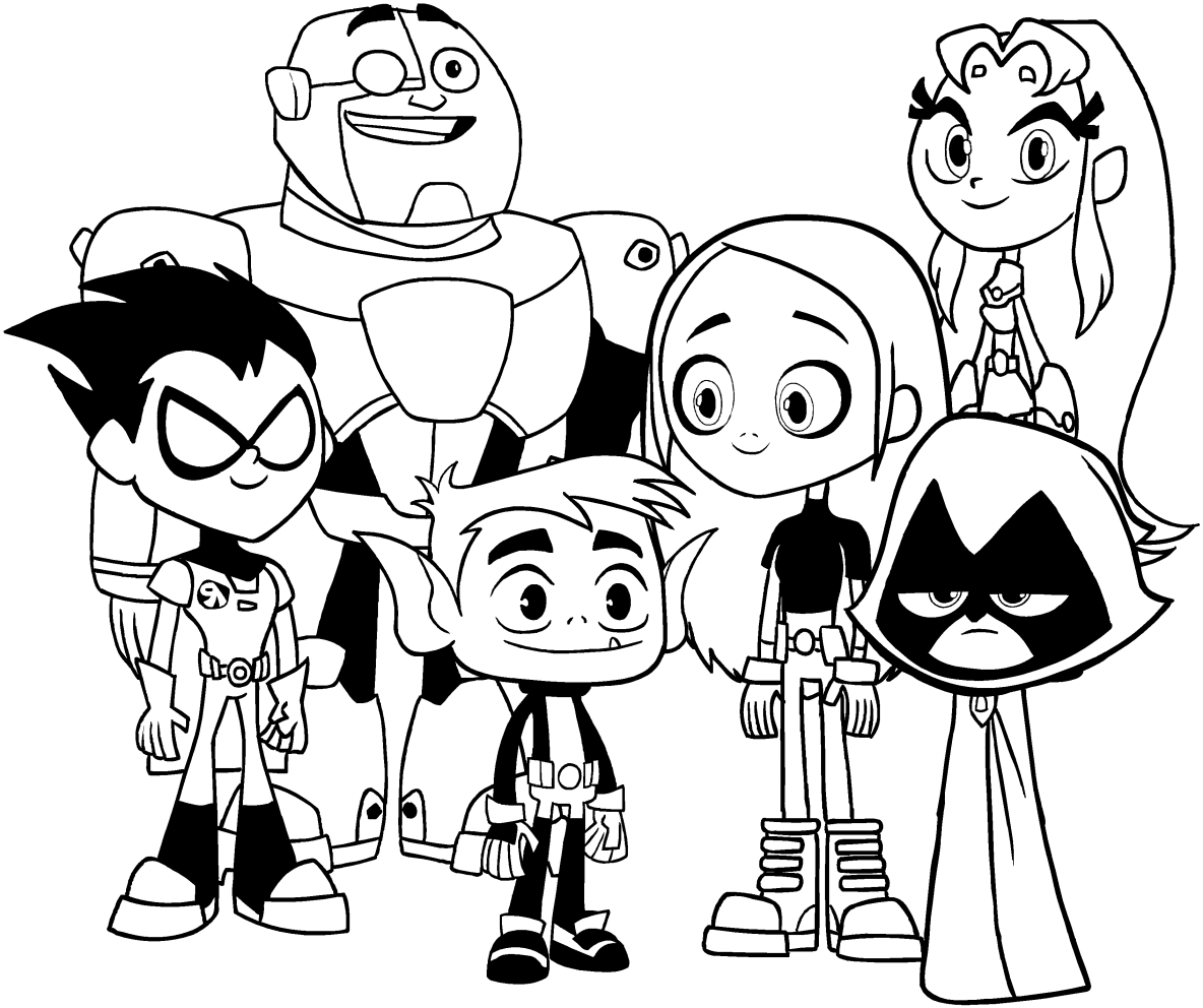 1184x992 Disegno Of The Teen Titans Go Group Coloring Pages