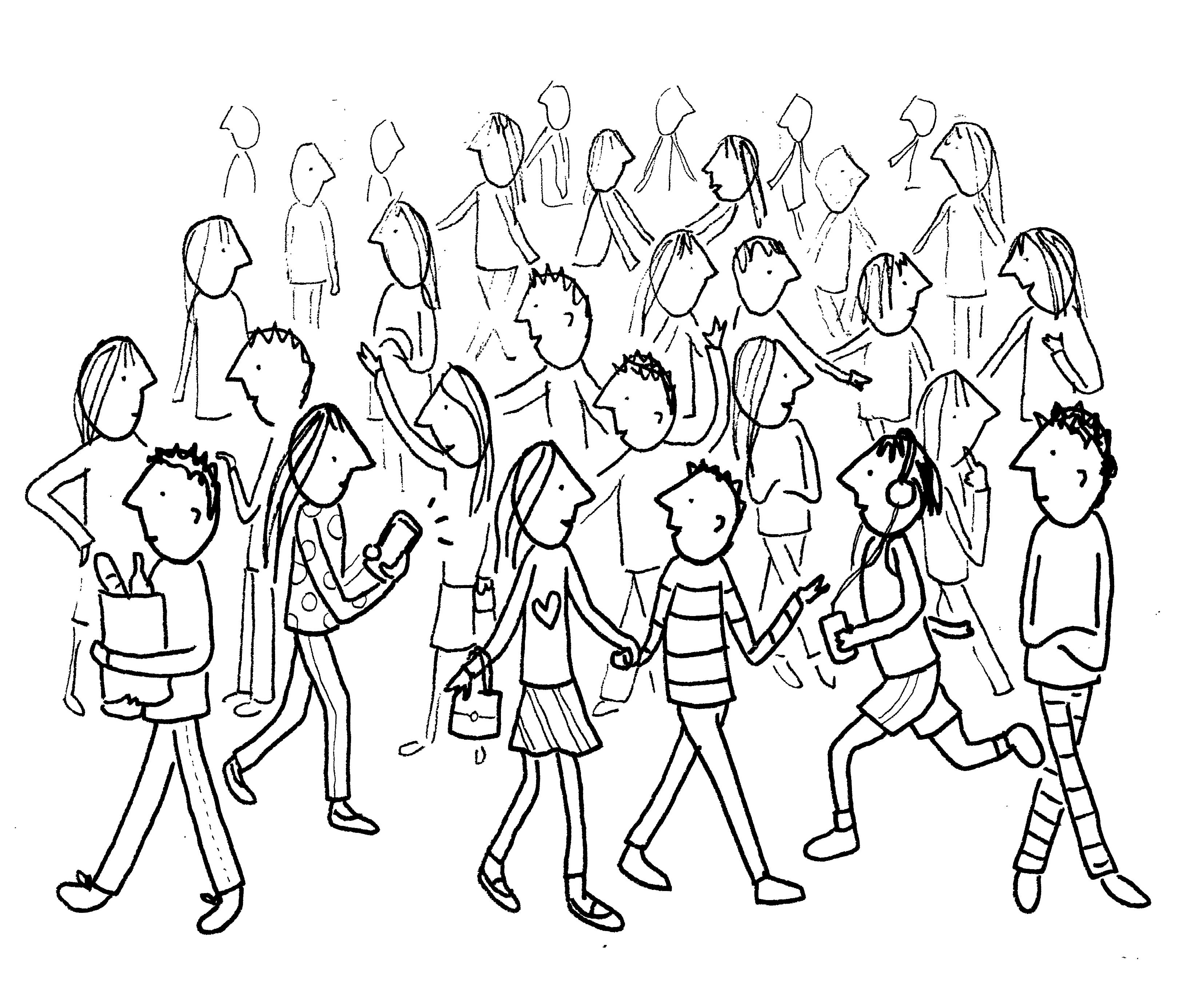 3310x2714 How To Draw A Crowd Of People In 3 Steps