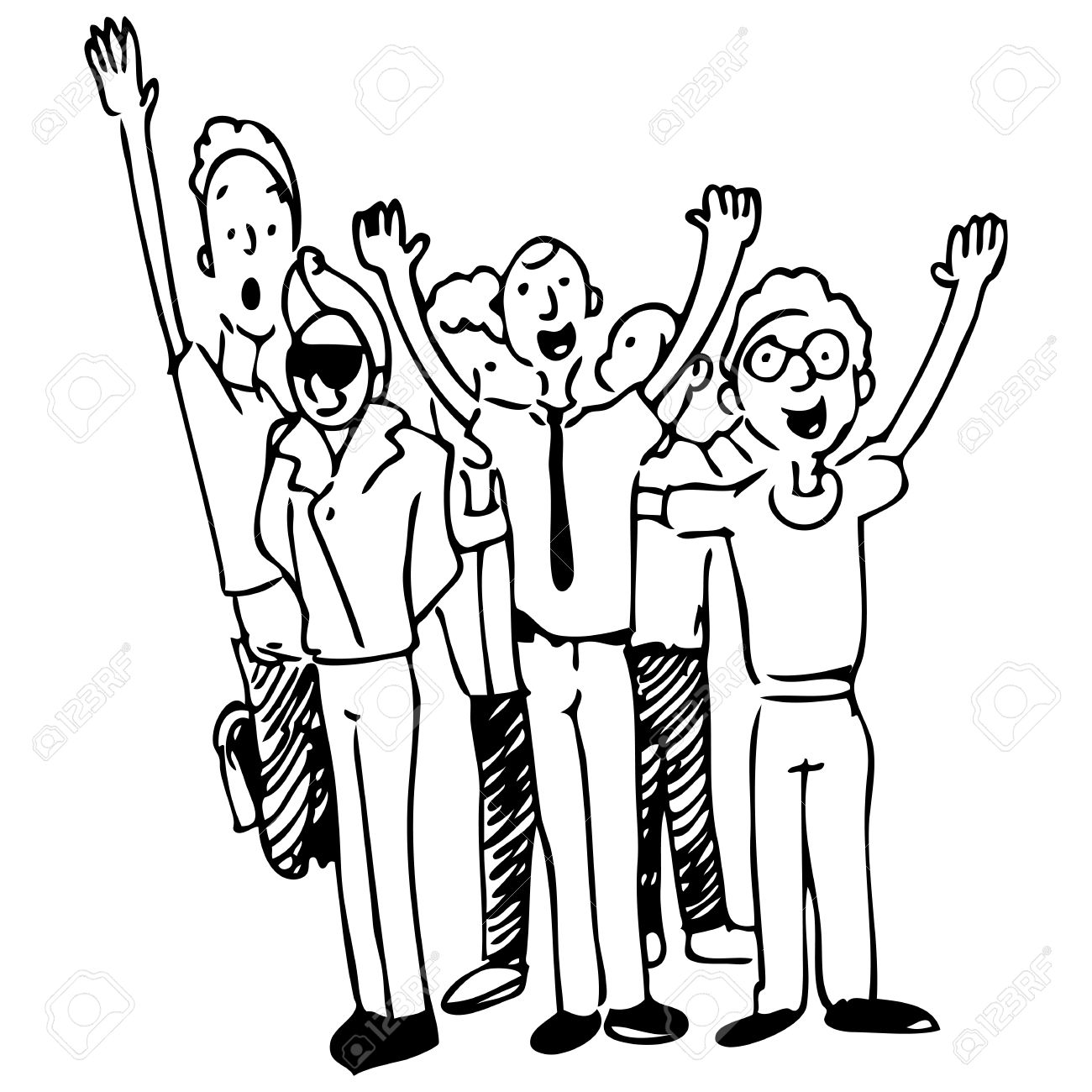 1300x1300 An Image Of A Group Of Happy Co Workers Royalty Free Cliparts