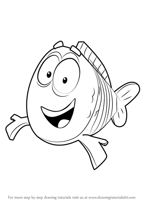 566x800 Learn How To Draw Mr. Grouper From Bubble Guppies (Bubble Guppies