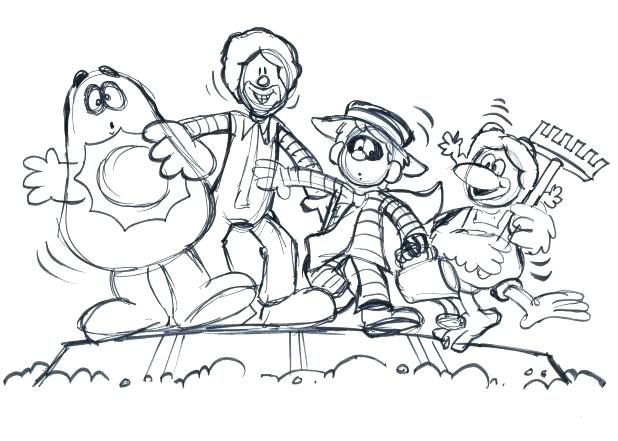 618x441 Mcdonalds Coloring Pages Rough Storyboard Drawing