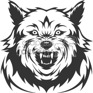 300x300 Royalty Free Mean Wolf Growling Head Vector Art 403144 Vector Clip